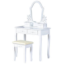 Туалетний столик із пуфиком фірми GoodHome білий