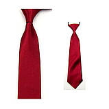 Стильна та модна дитяча однотонна атласна краватка No10 бордо, фото 2