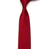 Стильна та модна дитяча однотонна атласна краватка No10 бордо, фото 4