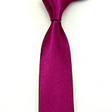 Стильна та модна дитяча однотонна атласна краватка No13 сливовий, фото 2