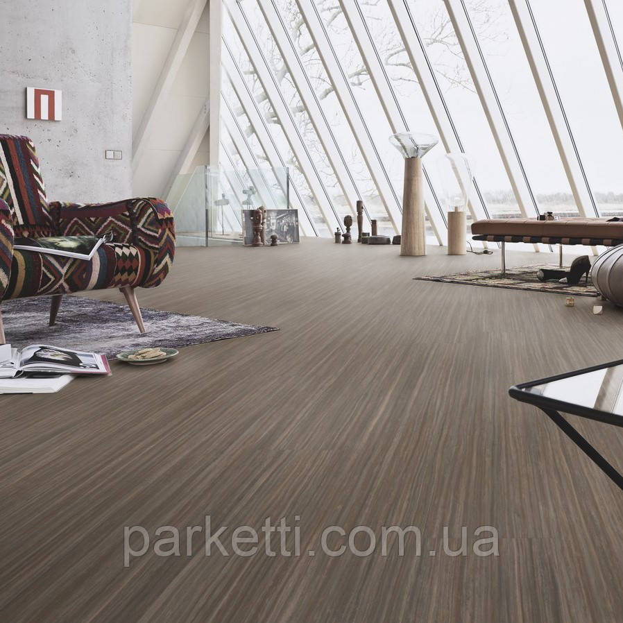 Meister 7307 Темно-коричневий з рельєфними смугами Puro LID300S натуральний лінолеум, фото 1