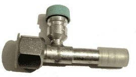 Фітинг заправний сталь No8 (10 мм) прямий 0° із сервісним клапаном 134 А з накидною гайкою. Oring (кільце)