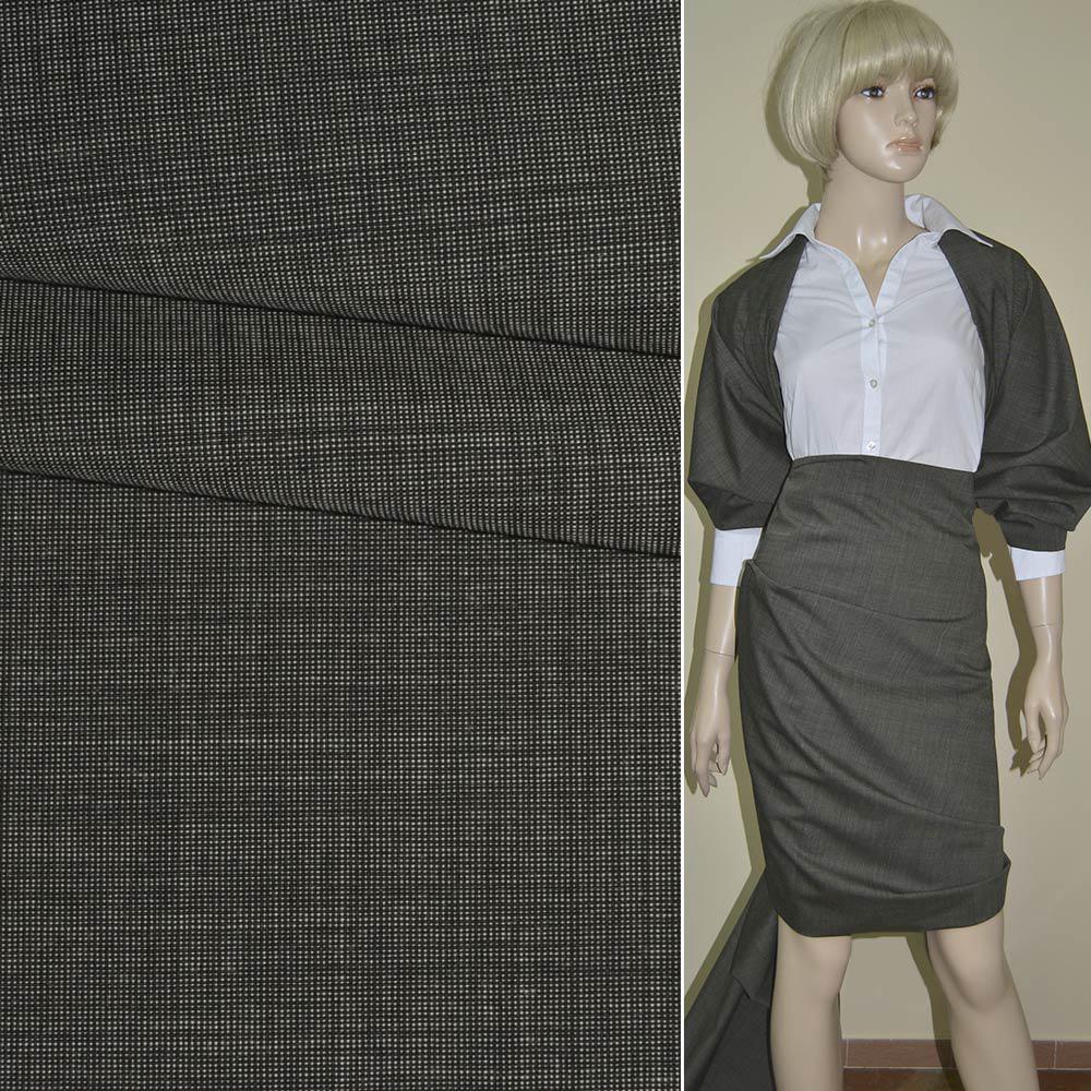 Вовна костюмна з шовком сіра, ш.156