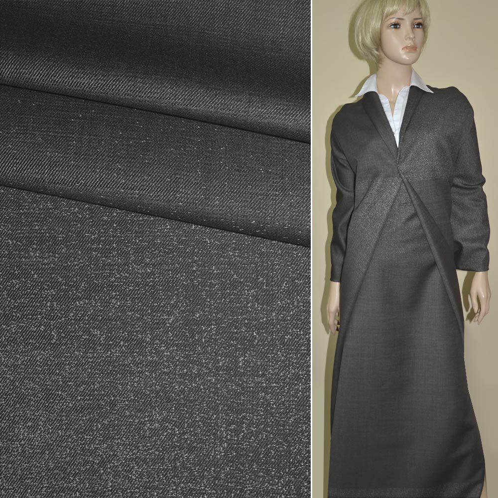 Вовна костюмна з шовком в точку омбре купон сіра LANIFICIO PIETMONTESE, ш.158