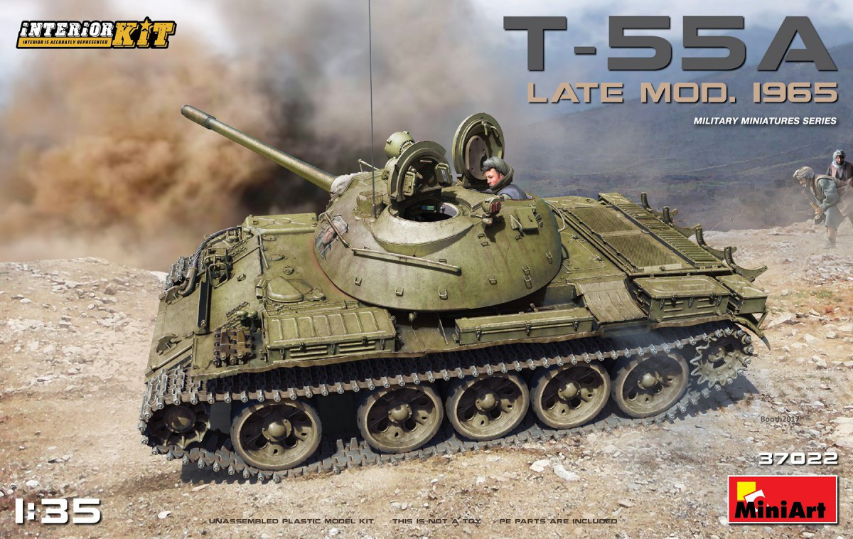 Збірна модель/з інтер'єром/радського танка Т-55А модифікації 1965 року. 1/35 MINIART 37022