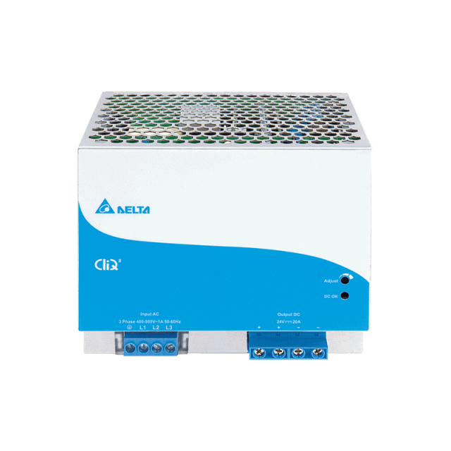 DRP024V480W3BN Блок живлення на Din-рейку Delta Electronics 24В, 20A 3ф x 320-600Vac, фото 1