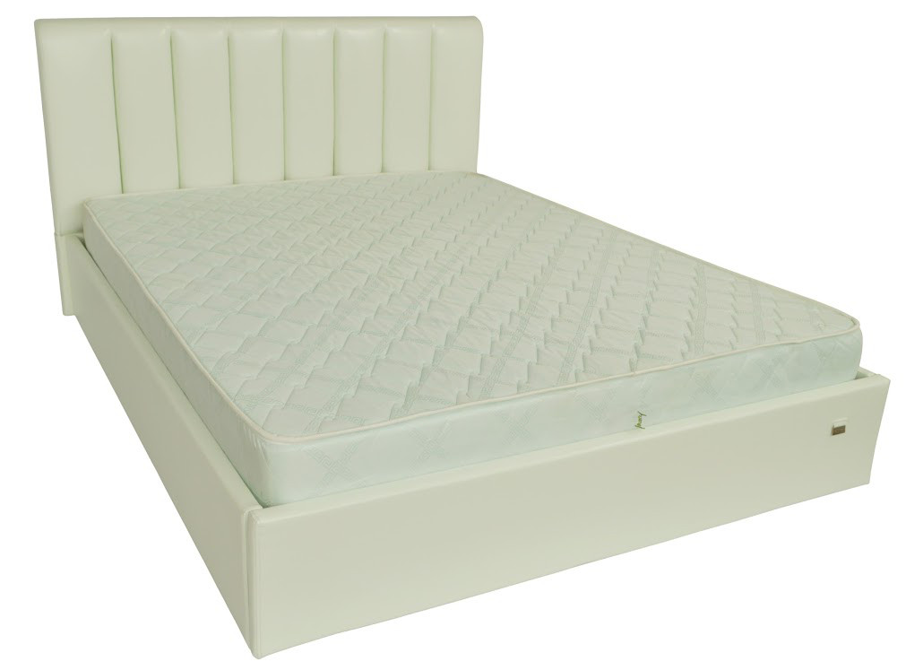 Ліжко Санам комплектація Стандарт шкірозамінник Лаки White, 90х190 (Richman ТМ)