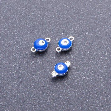 Фурнітура Коннектор Око синій сірий метал d-7мм L-12мм фас.12шт