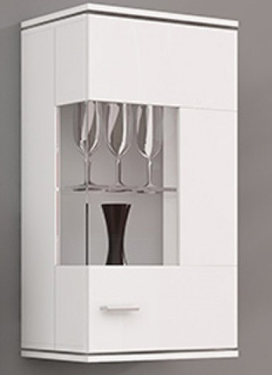Вітрина навісна Luxus AAAA MEBLE білий/білий глянець, фото 1