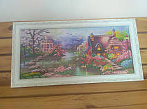 Алмазная мозаика "Домик и озеро"