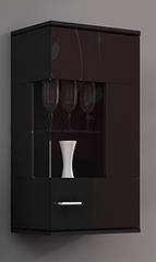 Вітрина навісна Luxus AAAA MEBLE чорний/чорний глянець