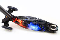 Триколісний самокат Scooter з світяться колеса для дітей і підлітків весна-літо, фото 3