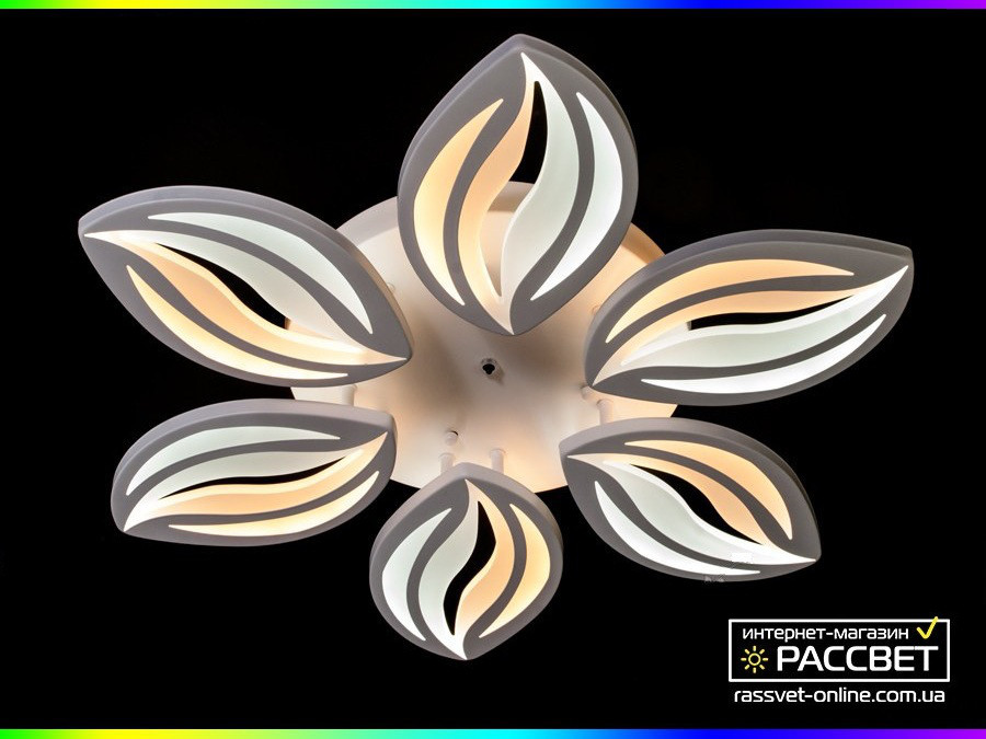 Стельова LED люстра з пультом керування 8092/6 WH, BK dimmer-2 DIASHA