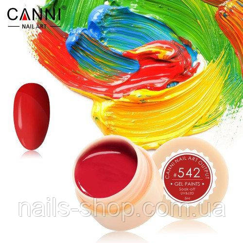 Гель-фарба Canni No542 ( темно-червона) 5 мл, фото 1