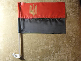 Прапор УПА нейлон з тризубом 37х24см | Прапор УПА нейлон з тризубом 37х24см