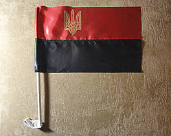 Прапор УПА атлас з тризубом 37х24см | Прапор УПА атлас з тризубом 37х24см