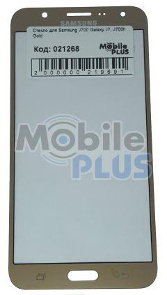 Скло для переклеювання дисплея Samsung J700 Galaxy J7, J700h Gold, фото 1