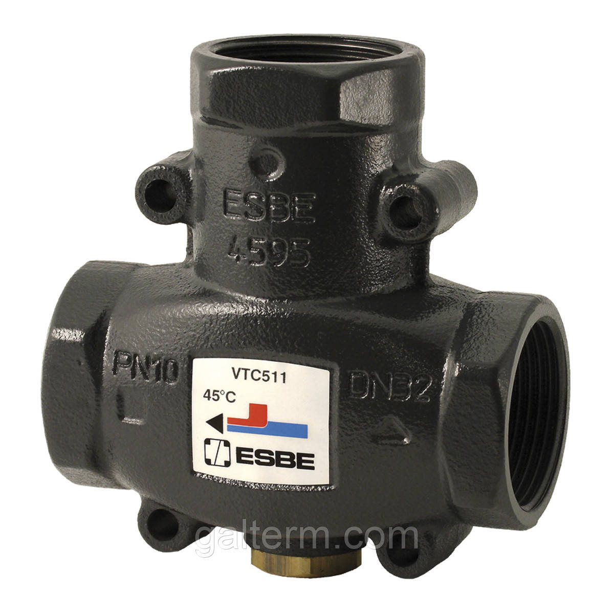 Триходовий термо клапан ESBE VTC 511 DN32 х 55* (Rp ø1'1/4, kvs 14 м3/г) 510 20 700 (чуг,PN10, 110°)