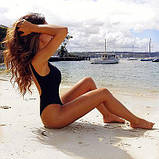 Суцільний чорний купальник, фото 6