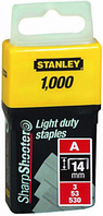 Скоба для степлера STANLEY "Light Duty" тип "А", h= 14 мм, 1000 шт.