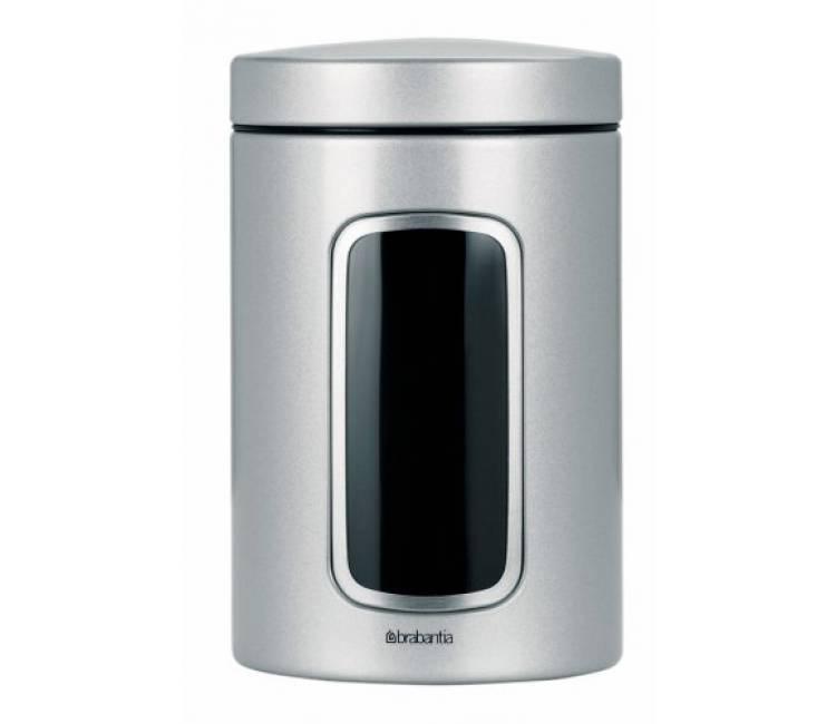 Ємність для зберігання сипучих продуктів Brabantia Window Canister 1.4 л Metallic Grey 243509, фото 1