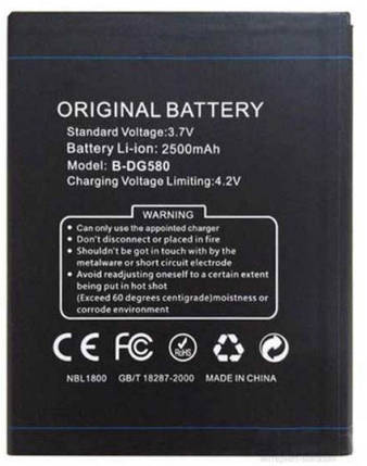 Акумулятор B-DG580 для Doogee Kissme DG580 (2500 mAh), фото 1
