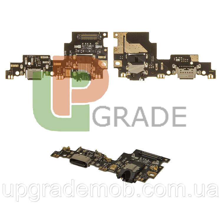 Шлейф Xiaomi Mi A1/Mi 5X з роз'ємом заряджання з роз'ємом навушників із мікрофоном плата заряджання, фото 1