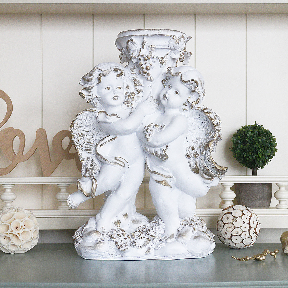 Пара ангелів свічник 31 см Гранд Презент СП506-2 золото