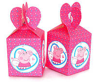 Коробка детская подарочная картонная в стиле " Свинка Пеппа " 18 см. * 8.5 см.