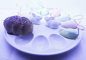 Блюдо для яєць 12 шт. із зайцями біле Ewax 5305