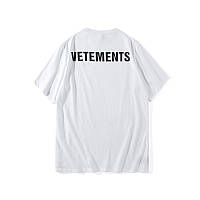 Белая футболка Vetements Staff Logo белые футболки унисекс мужская женская
