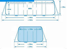 Каркасний прямокутний басейн 26778 Intex 488х244х107см, фото 3
