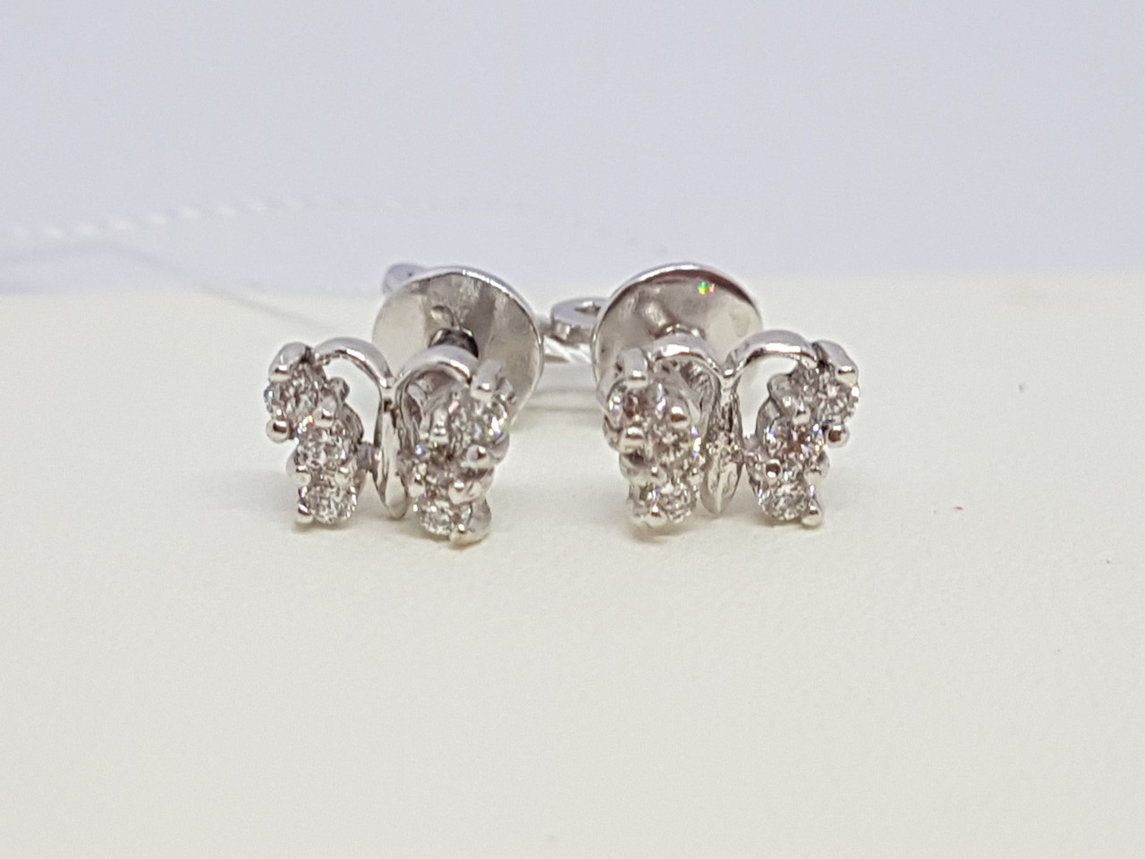 Золоті сережки-пуссети з фіанітами. СП100БИ, фото 1