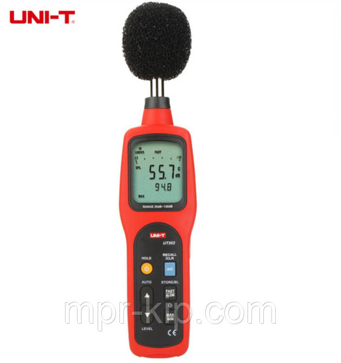 Цифровий шумомір UNI-T UT352, діапазон вимірювання 30 - 130dB, спектральне зважування A/C
