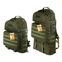 Тактичний туристичний міцний рюкзак-трансформер 40-60 літрів афган