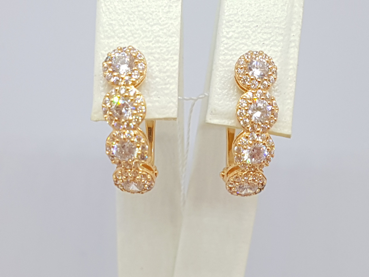 Золоті сережки з фіанітами.   СВ818(В)І