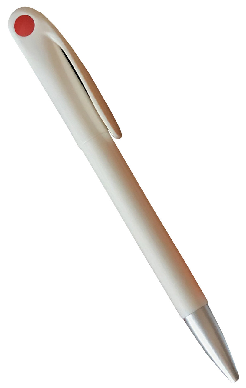 Ручка пластикова для лазерного трансферу біла з червоною краплею, фото 1