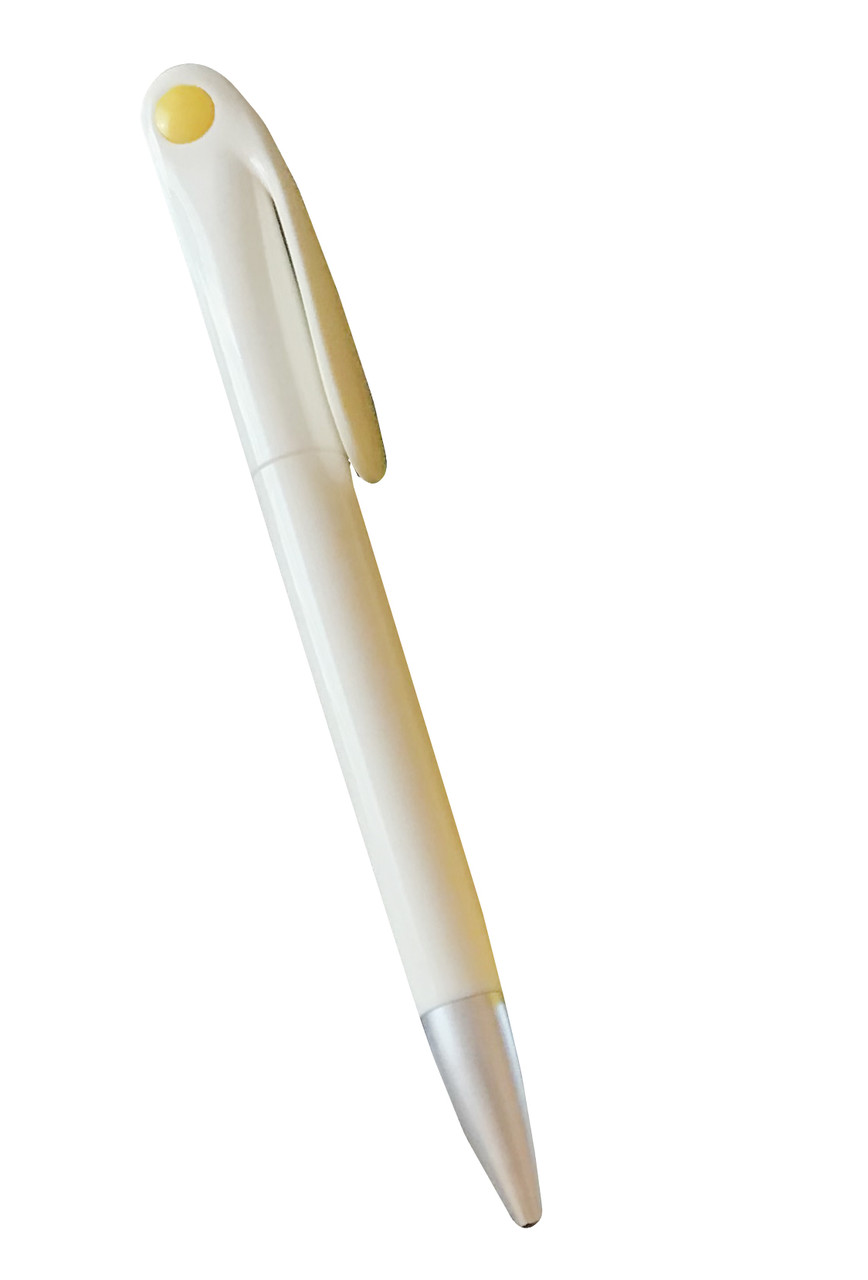 Ручка пластикова для лазерного трансферу біла з жовтою краплею, фото 1