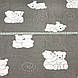 Хлопковая бязь ЛЮКС мишки белые на сером №46, фото 3