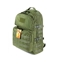 Тактичний похідний міцний рюкзак 40 літрів оливи. Армія, риболовля, полювання, туризм, спорт