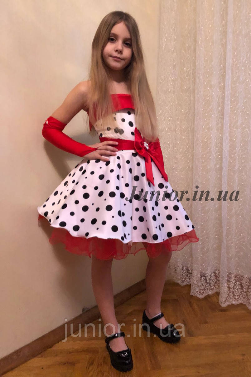 Ошатне плаття в горох для дівчинки.Стиляги.