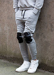 Спортивні штани в сірому кольорі від GALAGOWEAR Leather Patch Grey Melange розмір L