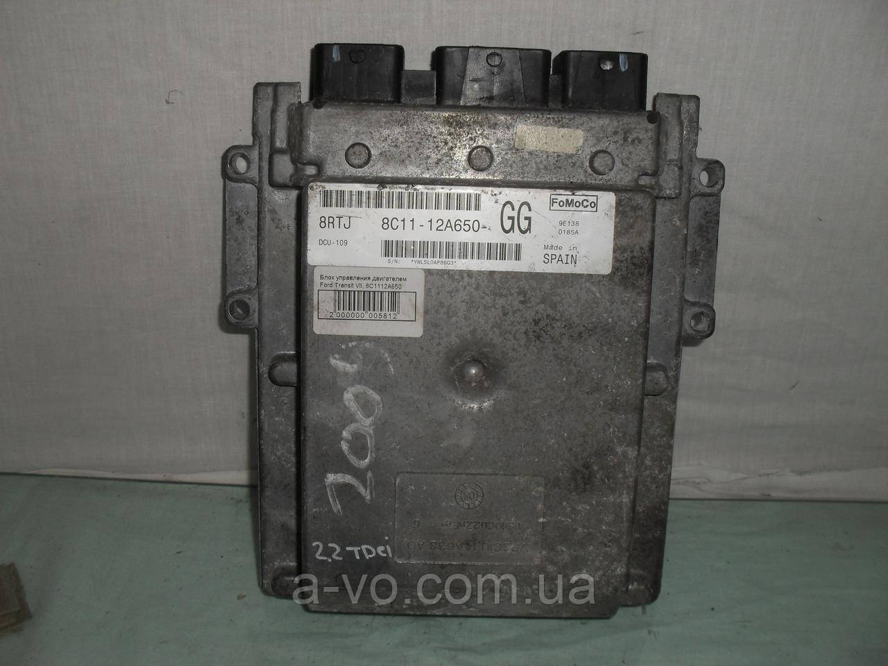 Комп'ютер Блок керування двигуном ЕБУ Ford Transit 7, 8C1112A650GG, 8C11-12A650-GG, 8RTJ, DCU-109, фото 1
