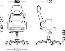 Крісло ігрове Racer механізм Tilt хрестовина PL35 екошкіра Есо-30/ 30/ 50 (ТМ Новий Стиль), фото 2