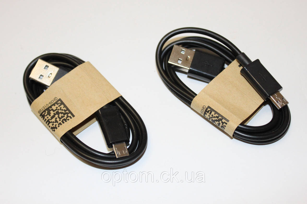 Кабель-дата Samsung V8 microUSB-USB в стяжці Black
