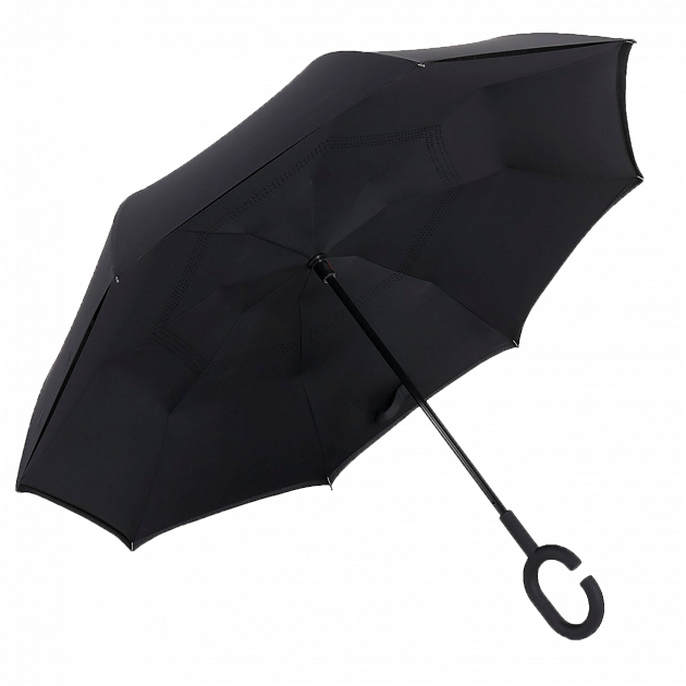 Зонт навпаки зворотного складання up-brella чорний