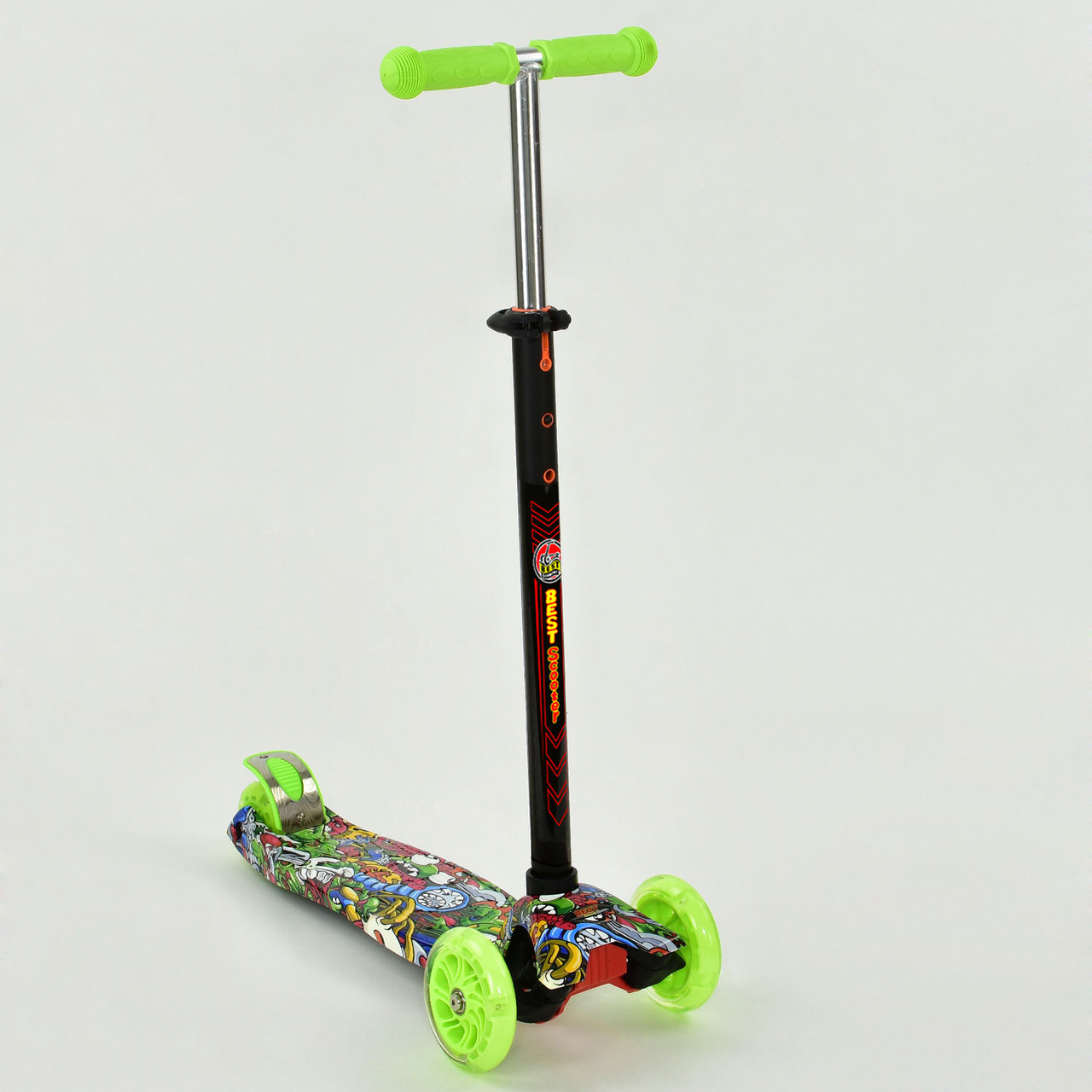 Самокат Best Scooter MAXI, трубка керма алюмінієва, з світяться колесами