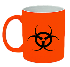 Неонова матова чашка Біологічна небезпека, яскраво-помаранчева