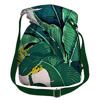 Сумка мішок Torba Тропические листья зеленые 30x30 см (TOR_TRO014_TZE)