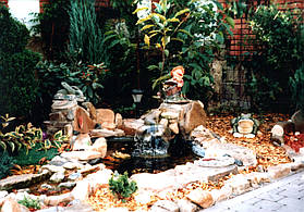 Дизайн водоема из пласиковой формы. 1